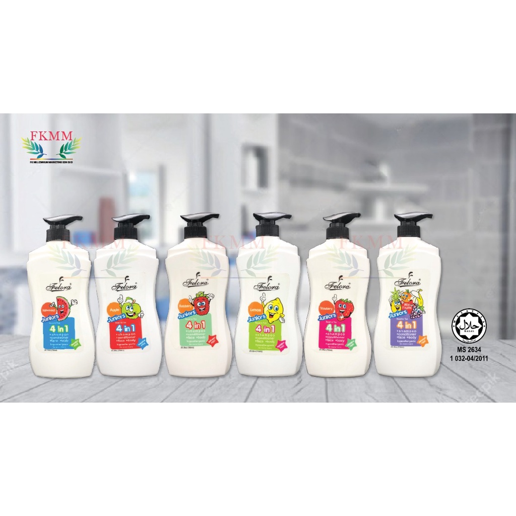 Junior Kids Head to Toe 4 in 1 Soft Smooth Clean Baby Body Shampoo