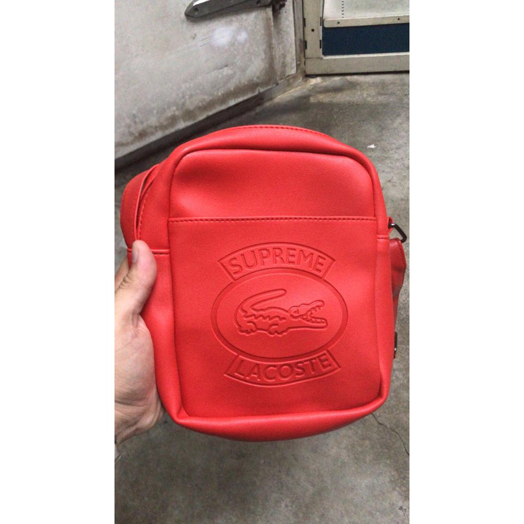 lacoste x supreme bag