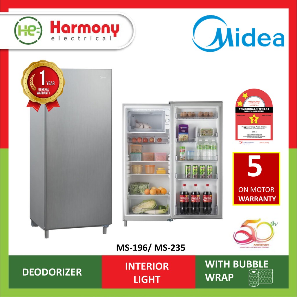 Midea Ms 196 Ms 196b 1 Door Fridge 156l Refrigerator Peti Sejuk 单门雪柜 Shopee Malaysia