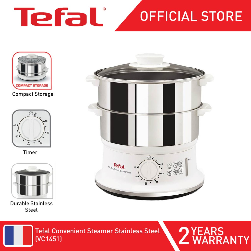 Tefal Convenient Stainless Steel Food Steamer/ Pengukus Elektrik (VC1451)