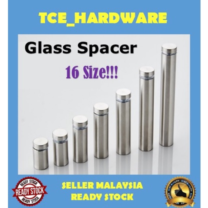 100pcs 12mm x 25mm Advertising Signboard Screw Holder Stainless Steel Glass Spacer Holder Wall Mount Standoff Screw