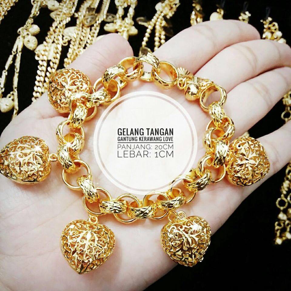  EMAS  KOREA 24K RANTAI TANGAN COP 916 999 BRACELET 