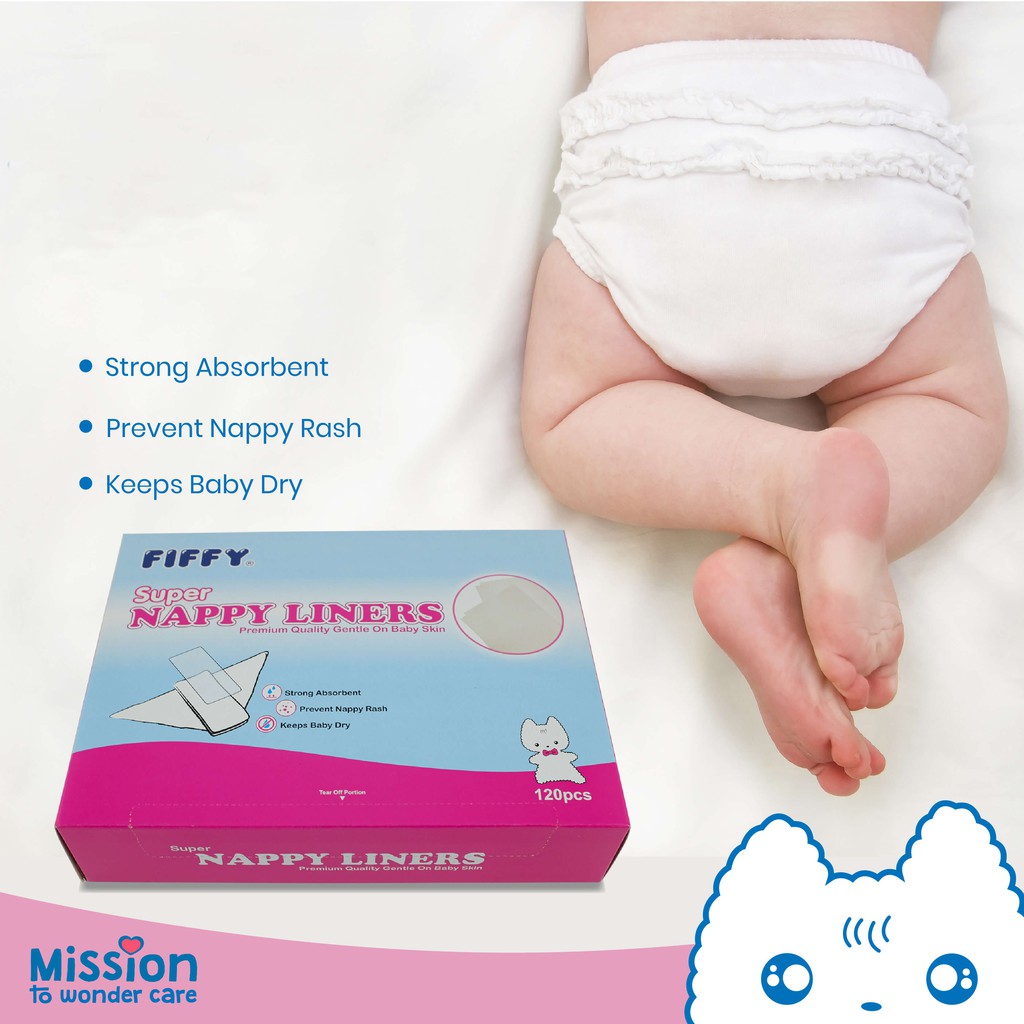 FIFFY Baby Nappy Liners (120's) Shopee Malaysia