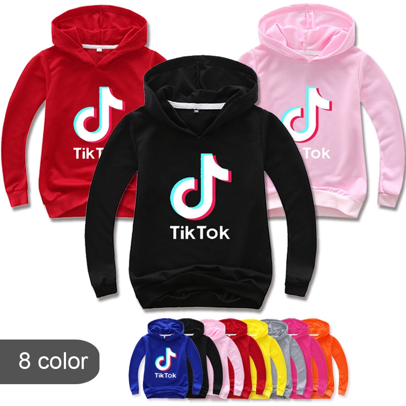 9 Colors Kids Boys Girls Tiktok Printed Hoodies Hooded Jacket Outerwear Coat Sweatshirt Tops In M 6xl Shopee Malaysia - tiktok hoodie roblox