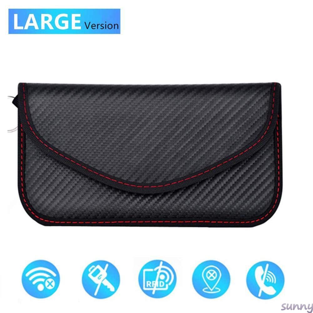 Black GPS Signal Blocking Bag Shielding Pouch Wallet Case for Cell Phone Privacy Protection and Key FOB 2 Pack Faraday Bag 