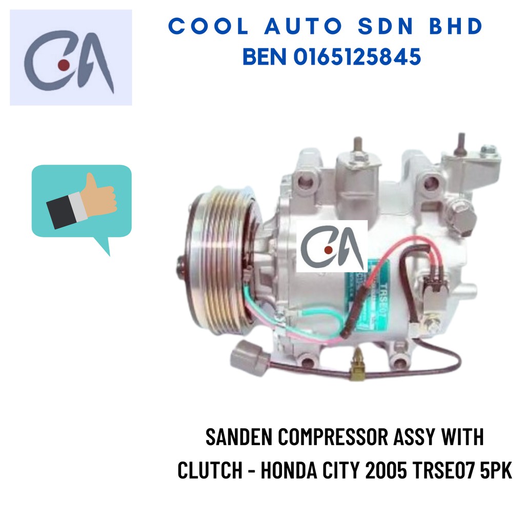 🔥READY STOCK 🔥SANDEN COMPRESOR ASSY WITH CLUTCH - HONDA CITY 