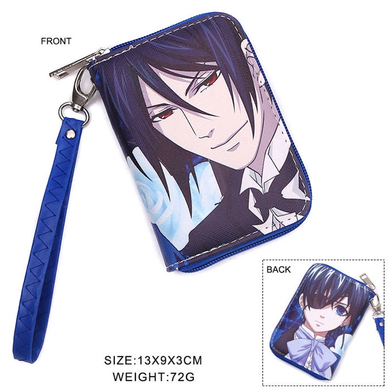Anime Black Butler Pu Short Wallet Sebastian Ciel Phantomhive Coin