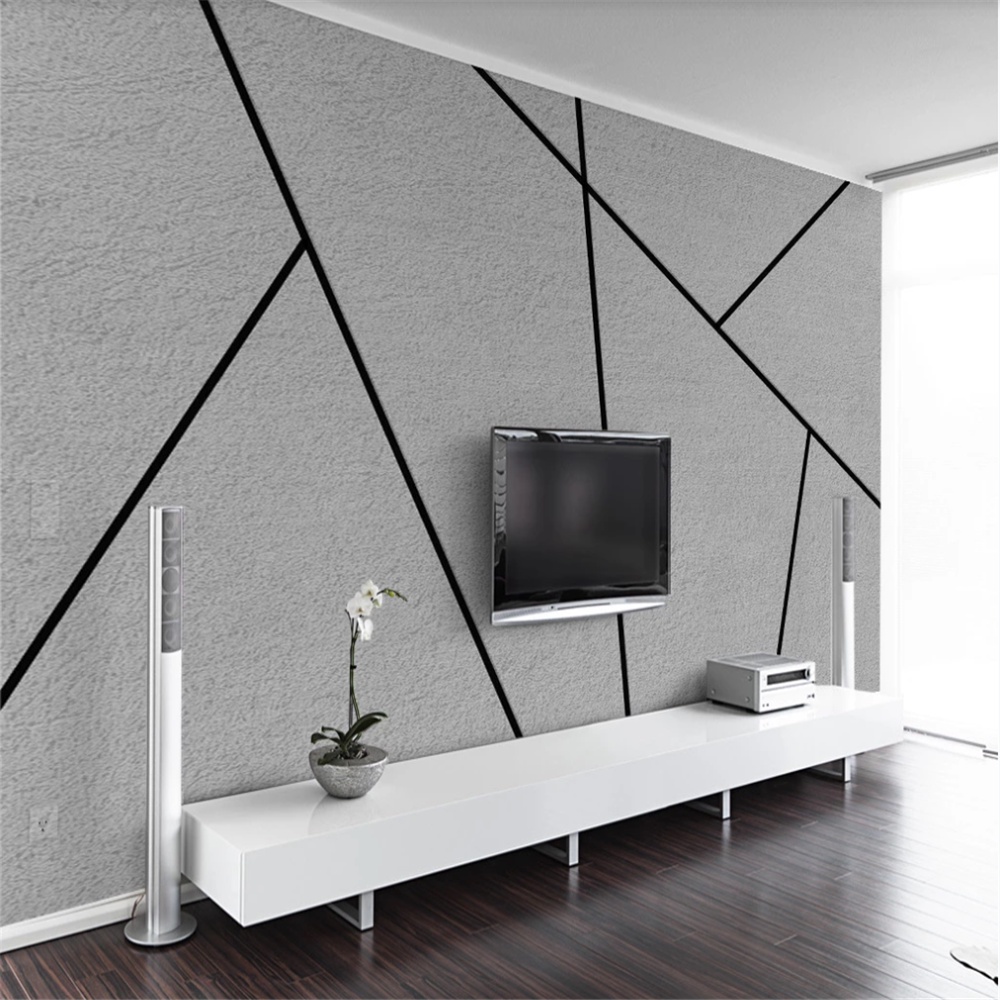 XUE SU Custom Wallpaper 8D Mural Nordic Minimalist Personality Abstract  Geometric Lines Square TV Background Wall | Shopee Malaysia