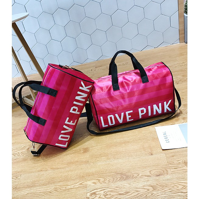 small pink gym bag