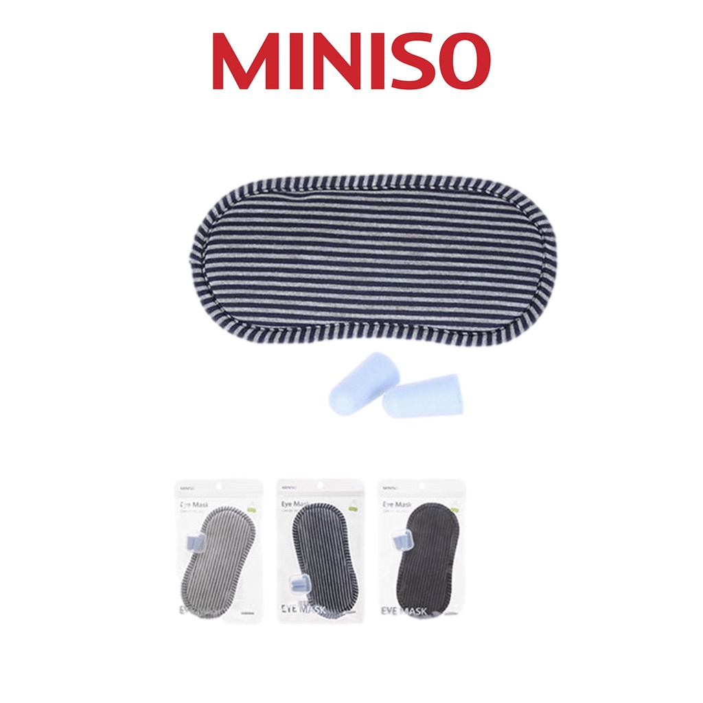 MINISO Stripe Eye Mask Sleeping Relax Sleep Travel Covers with Ear ...