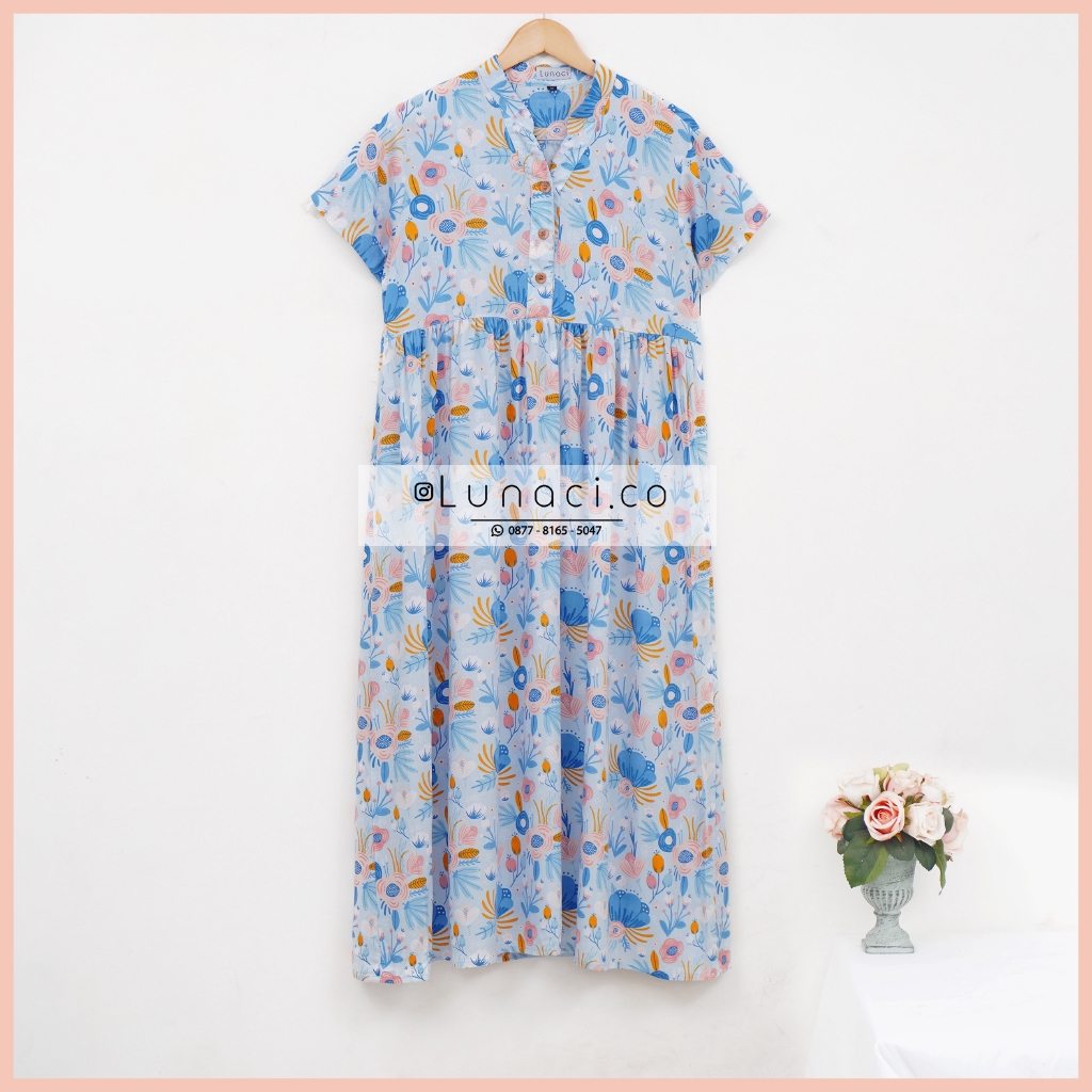 Lunaci Coral Weed Maxi Dress