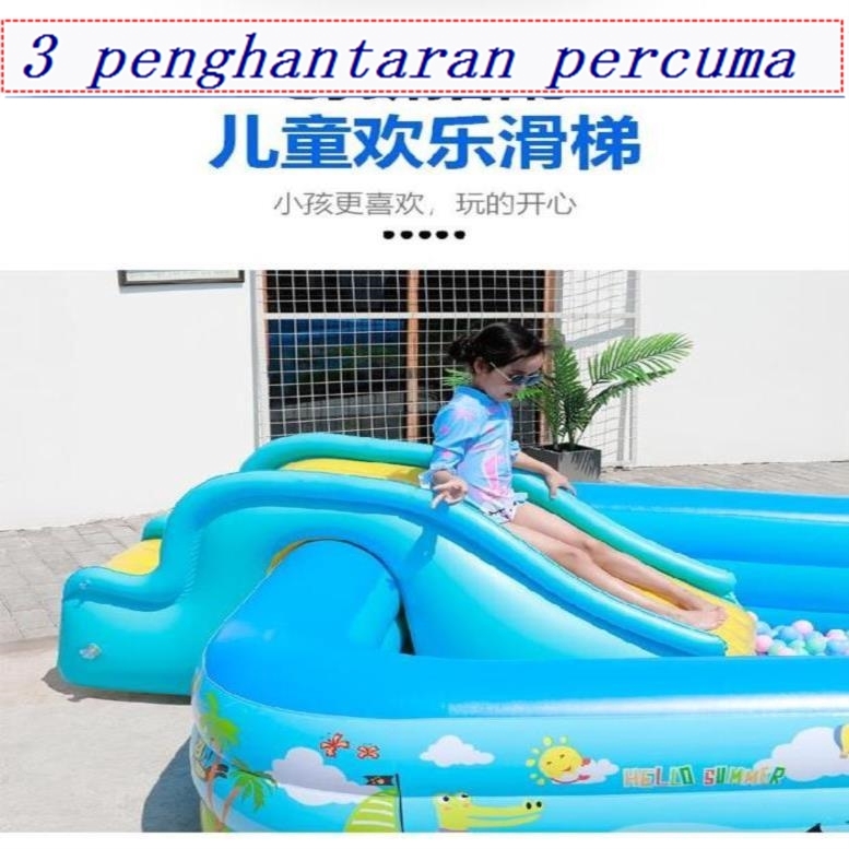 children's inflatable pool with slide