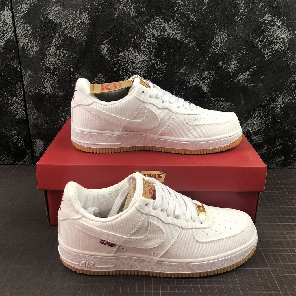 Original Nike Air Force 1 Retro Levis White denim Sneakers Shopee Malaysia