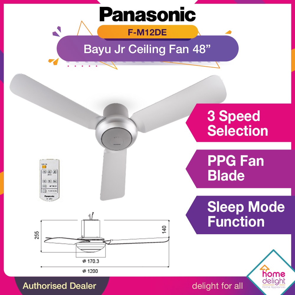 [NEW] Panasonic Ceiling Fan 48 Inch Bayu Jr [ FM12DE ] Shopee Malaysia
