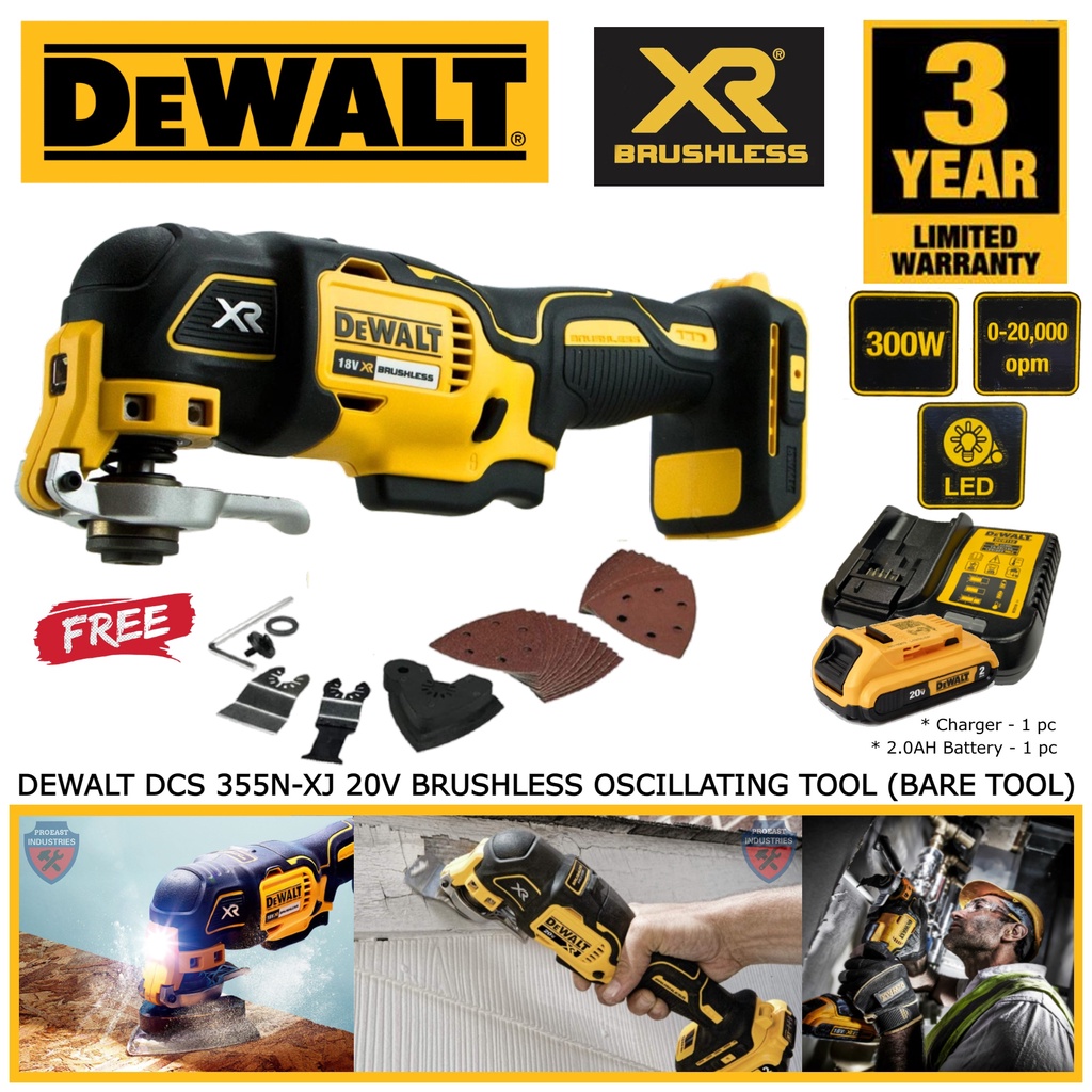 Dewalt DCS355NXJ 18/20V Brushless Cordless Oscillating Multi Tool With