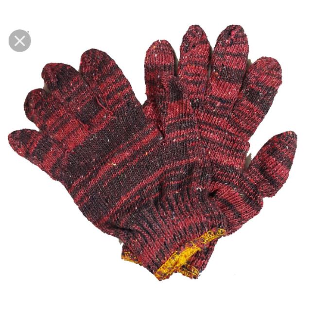 red cotton gloves