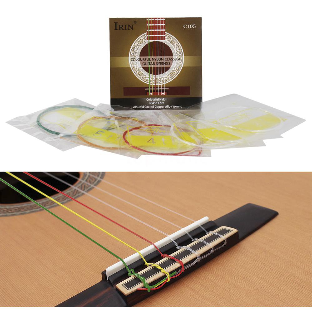 IRIN C105 Colorful Rainbow Acoustic Classical Guitar Strings Nylon Core