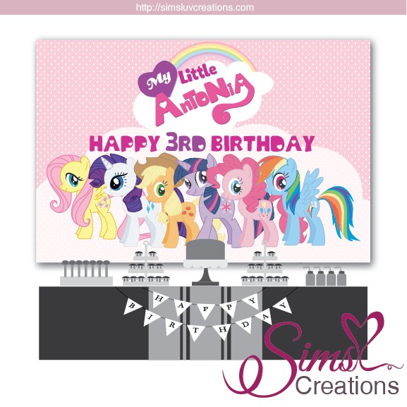My Little Pony Party Backdrop Banner Birthday Poster Shopee