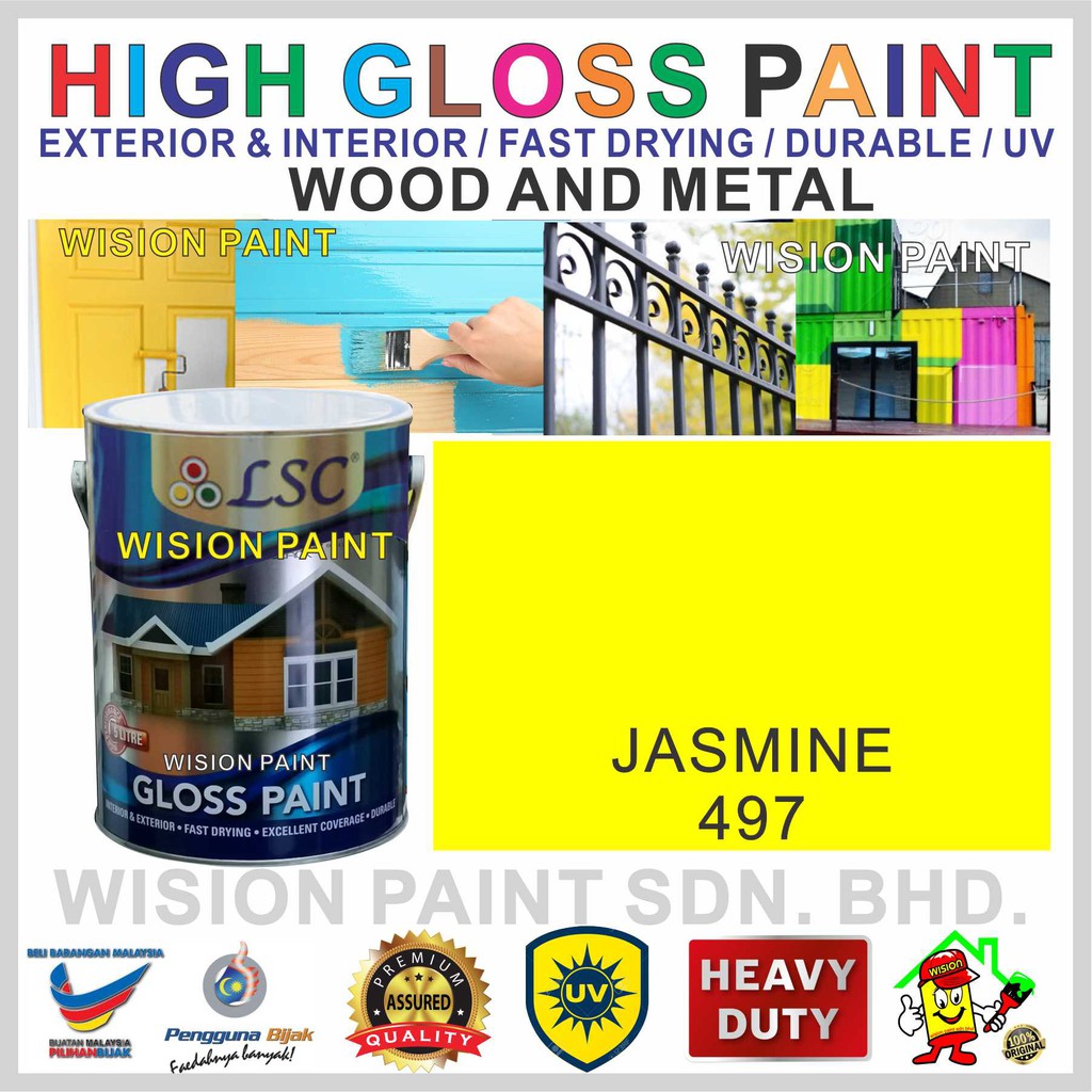 497 JASMINE ( 5L ) LSC HIGH GLOSS PAINT HEAVY DUTY PRODUCT WOOD AND