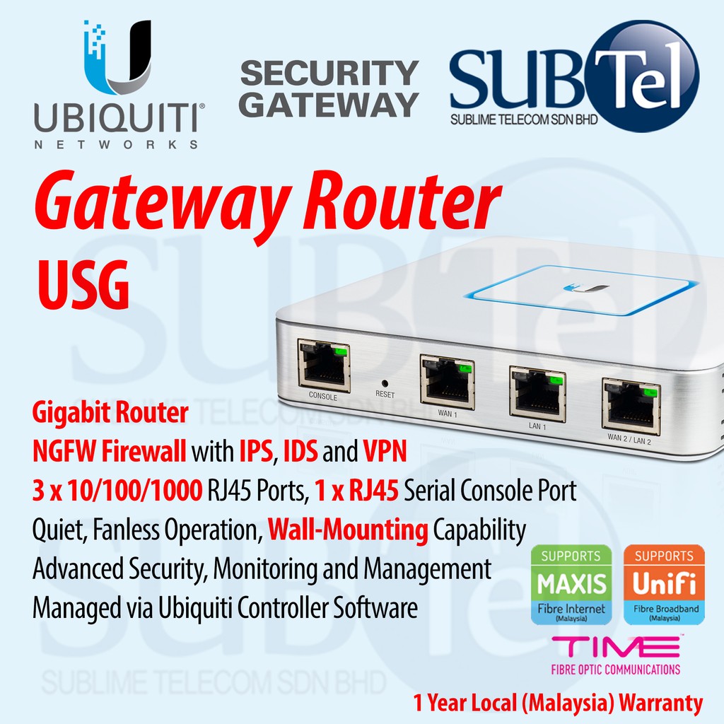 Usg Ubiquiti Networks Unified Security Gateway 3 Port Controller Managed Gigabit Router With Firewall And Vpn Shopee Malaysia
