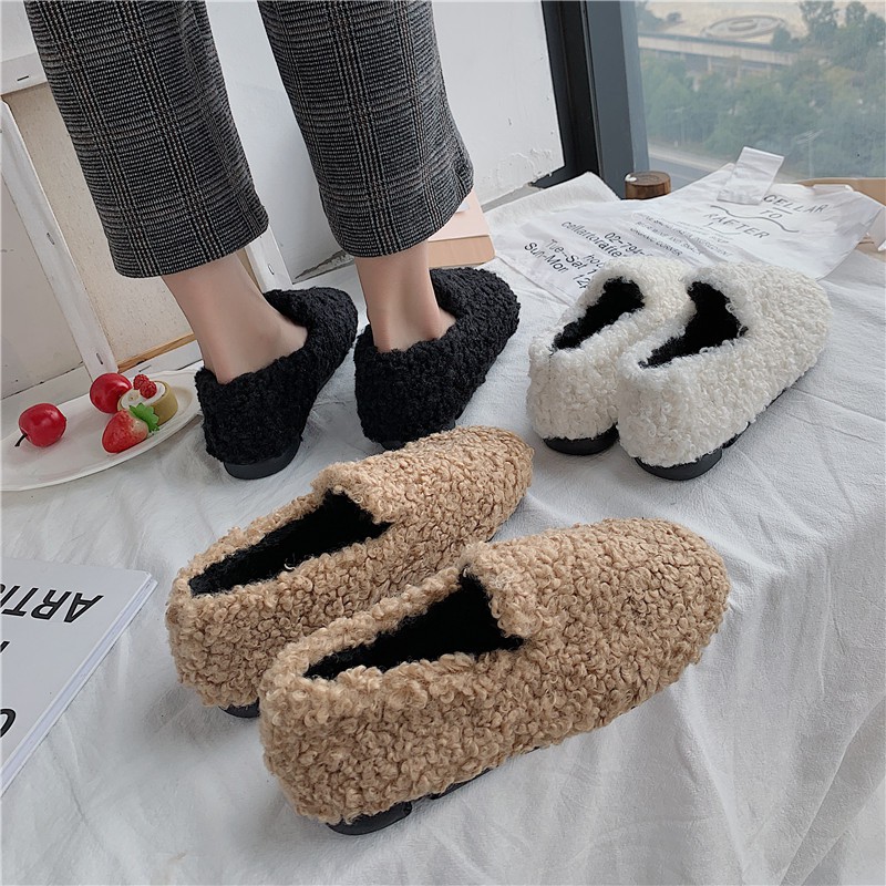 lamb fur slippers