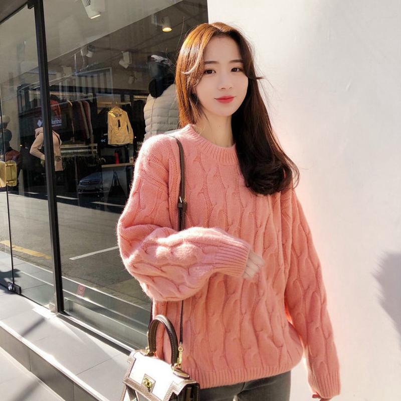 2019 Women Fashion Sweater O-Neck Knitting Full Sleeve Korean Style Sweater  Pullover Tops Loose Sweater | Shopee Malaysia