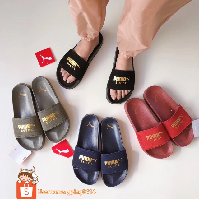 puma suede flip flops