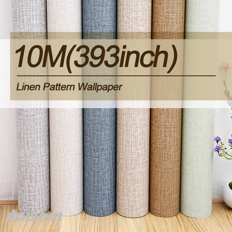 10M Pvc Self Adhesive Wallpaper Linen Pattern for Home for Bedroom Decor Living Room Sticker