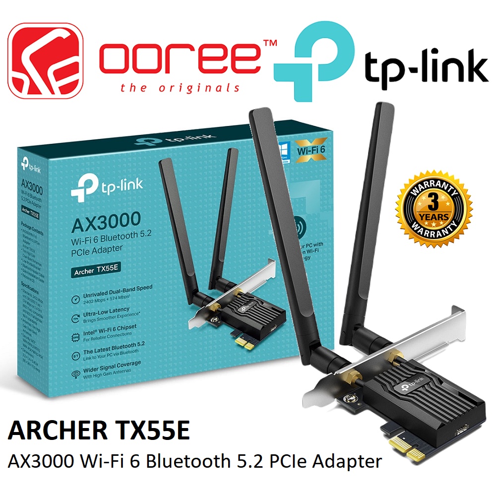 TP-Link Archer TX55E AX3000 WiFi 6 & Bluetooth 5.2 PCIe Wireless Adapter (PCI-E Wi-Fi Card For Desktop PC) Archer TX55E Local Manufacturer Warranty - Foto 4