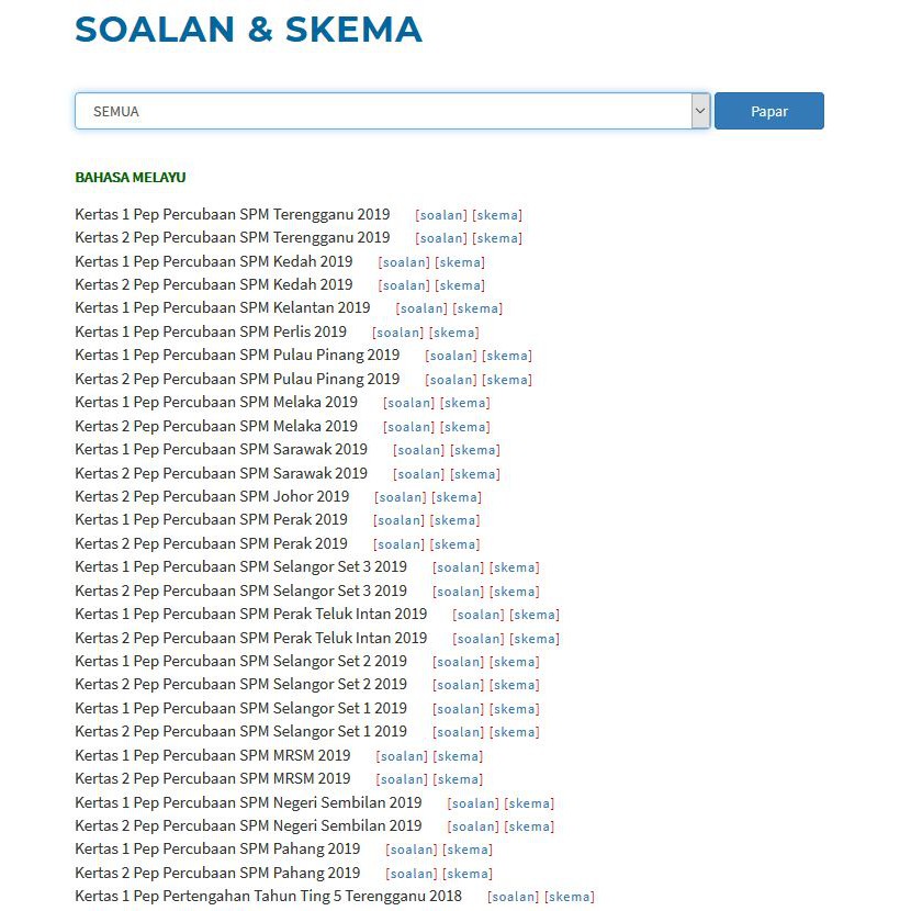 Subjek Bahasa Melayu Koleksi Soalan Dan Skema Spm Tahun 2000 Sehingga 2020 Pelbagai Subjek Selurh Malaysia Shopee Malaysia