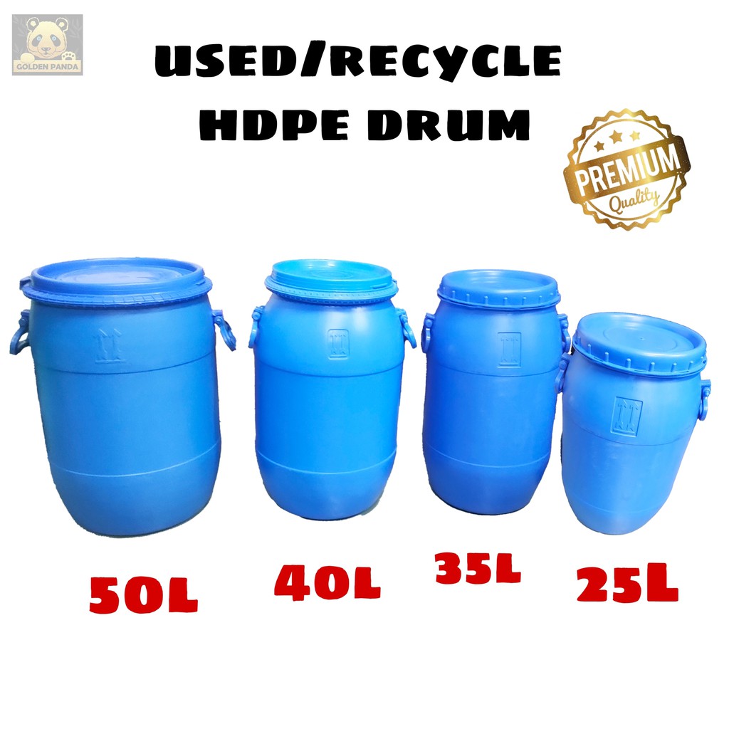 Second Hand Hdpe Drum Blue 50l 40l 35l 25l Kg Bekas Air Biru Tong Air Shopee Malaysia 3497