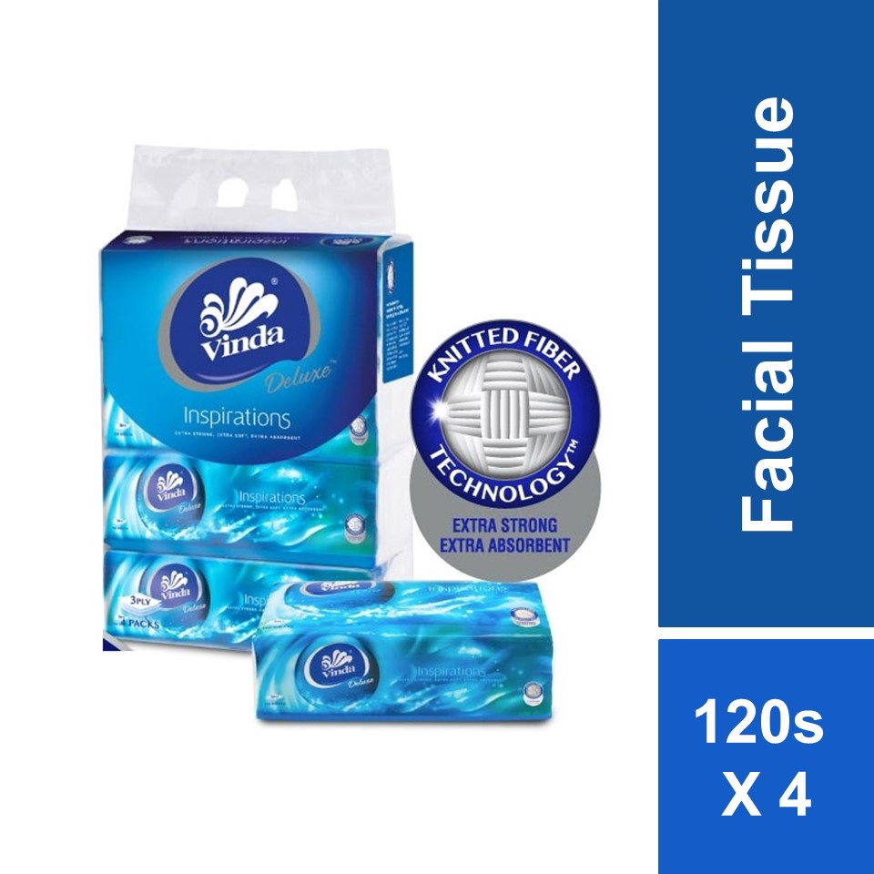 Vinda Deluxe Soft Pack Facial Tissue Large (120s x 4) Shopee Malaysia