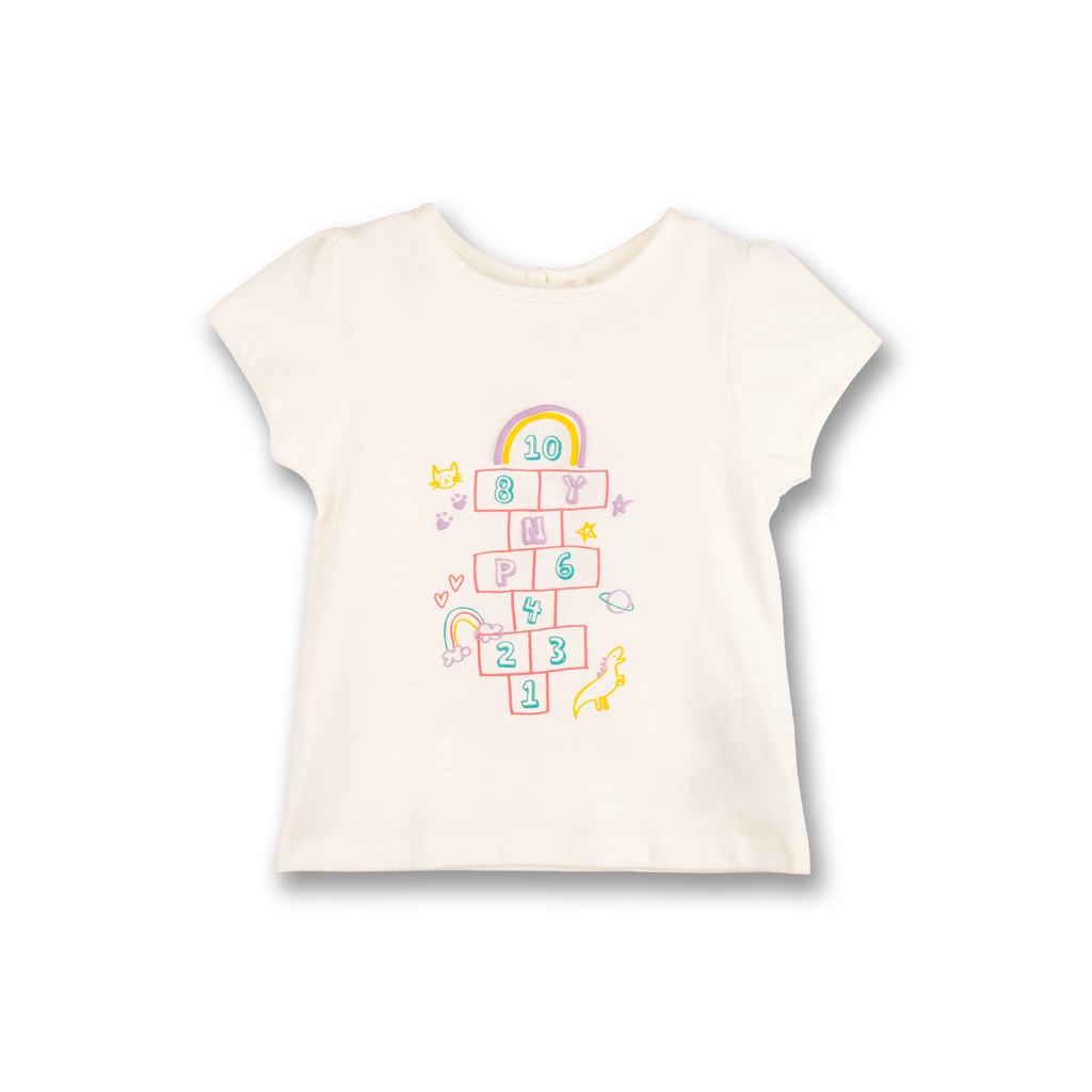 [CLEARANCE] Poney Girls Colourful Hopscotch Game Short Sleeve Tee