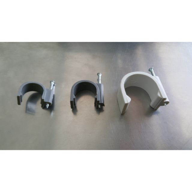 PVC pipe clip with galvanized iron nail (22mm, 26mm and 35mm) Shopee