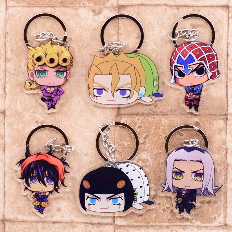 Clothing Shoes Accessories Fate Gilgamesh Jojo S Bizarre Adventure Cosplay Figure Acrylic Keychain Pendant Men S Accessories