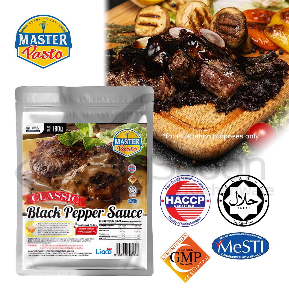 [HALAL] Master Pasto Classic Black Pepper Sauce Value Pack 180g Instant 即煮黑胡椒酱超值装 Sos Segera Perisa Lada Hitam Pek Nilai