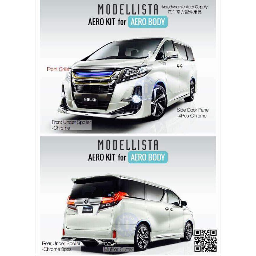Toyota Alphard Agh30 15 16 17 Modellista Modelista Bodykit Body Kit Front Side Rear Skirt Panel Chrome Lip Agh 30 Shopee Malaysia