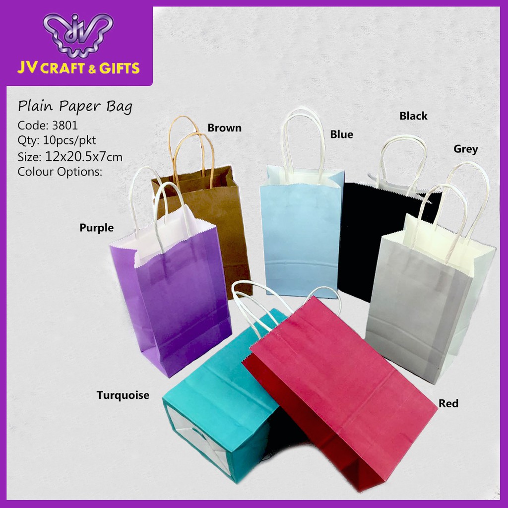 plain coloured gift bags