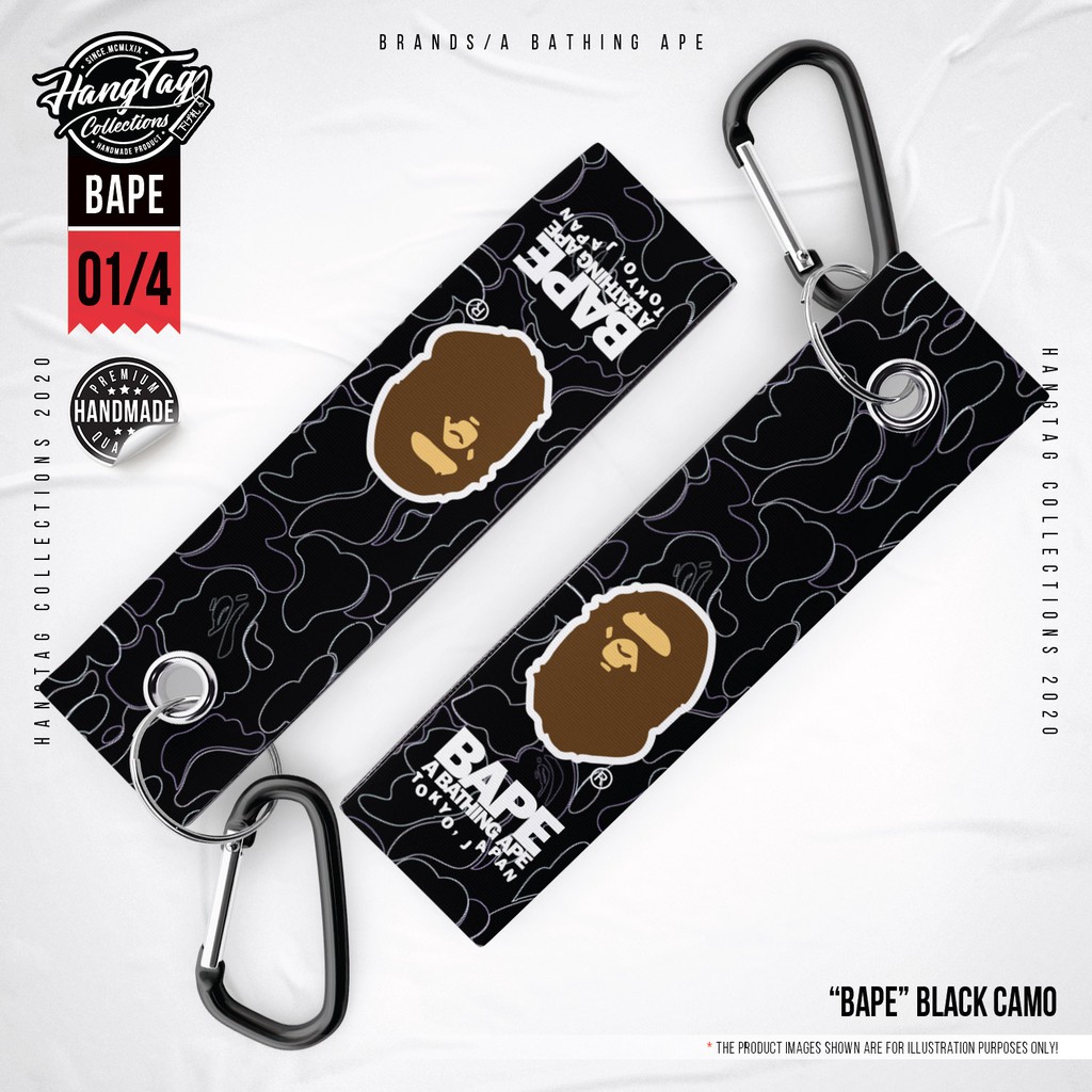 Ready Stock A Bathing Ape Bape Black Camo 1 4 Key Keychain Shopee Malaysia