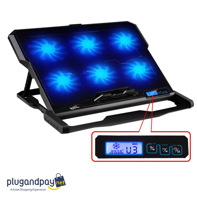 Laptop gaming Cooling Pad 6 Fan LED Silent Noise Coolingpad / gaming