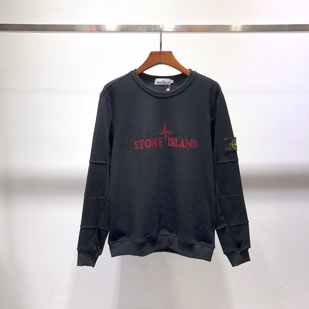 stone island embroidered sweatshirt