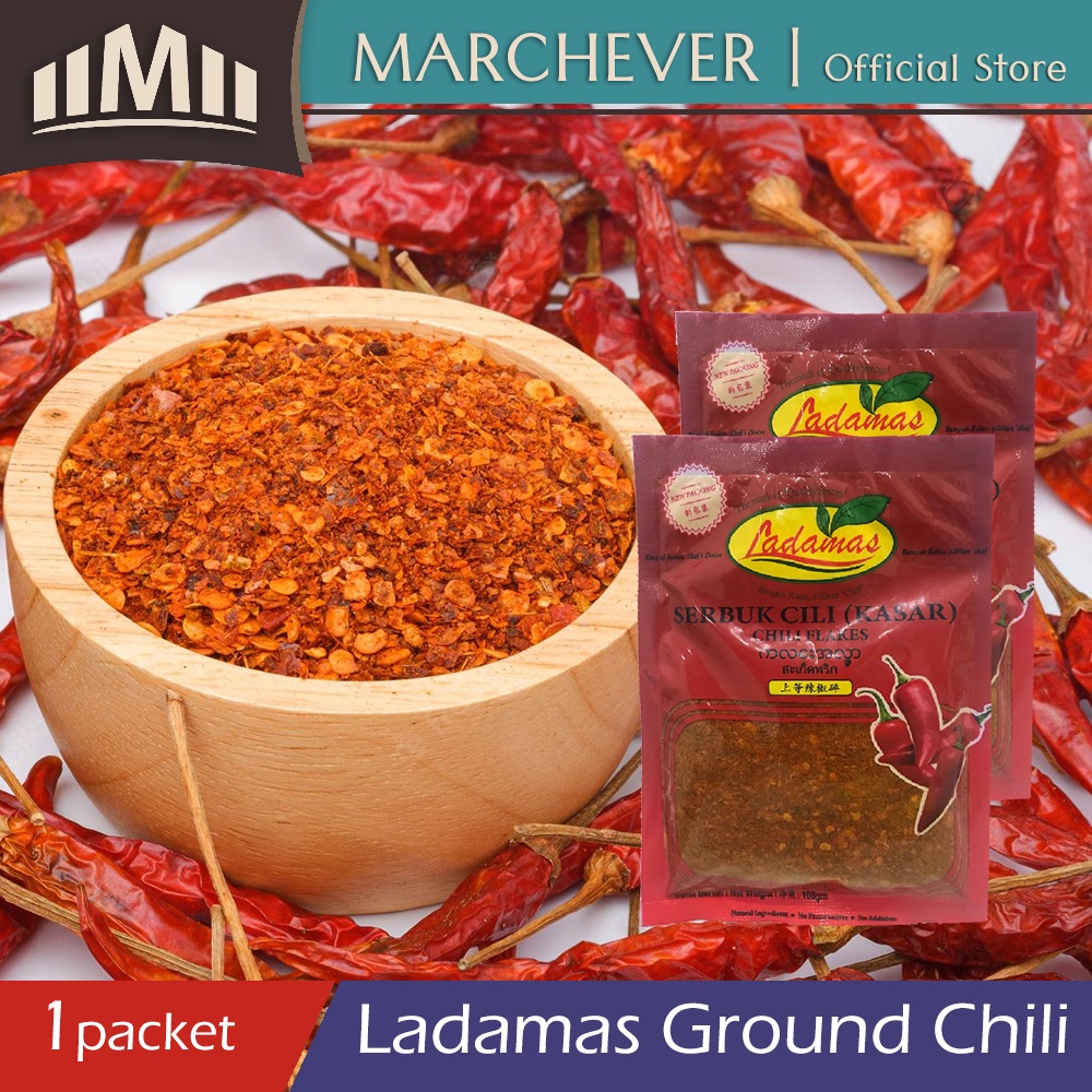 HALAL Chili Flakes Serbuk Cili Kasar Ladamas Rempah Ratus 100g/400g
