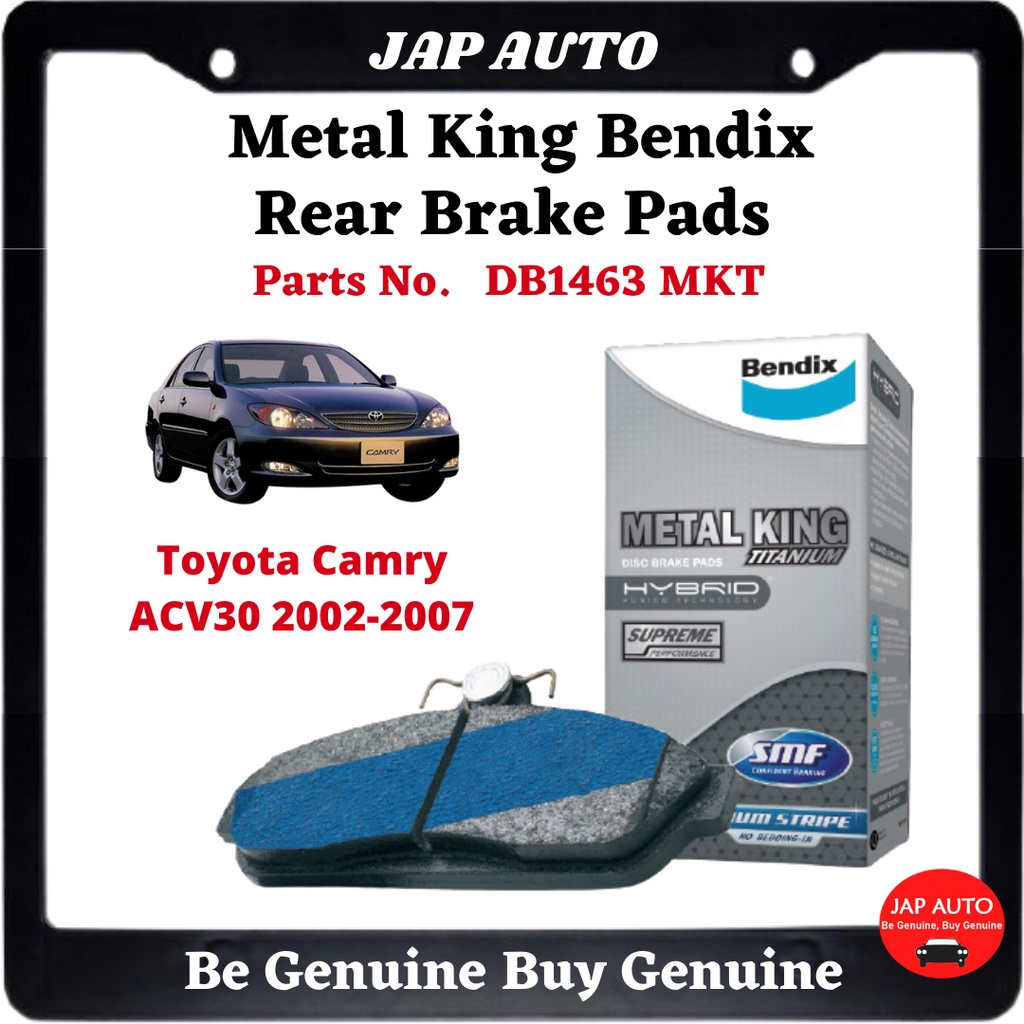 1 Set x Bendix Metal King Rear Brake Pad Toyota Camry ACV30 20022007