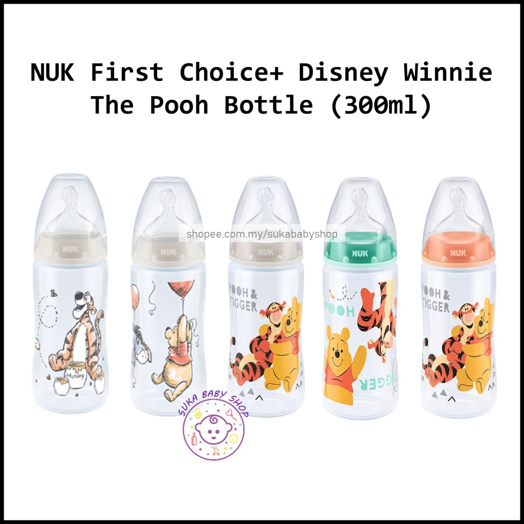 NUK First Choice Disney Winnie The Pooh Bottle with Silicone Teat 0-6m 300ml