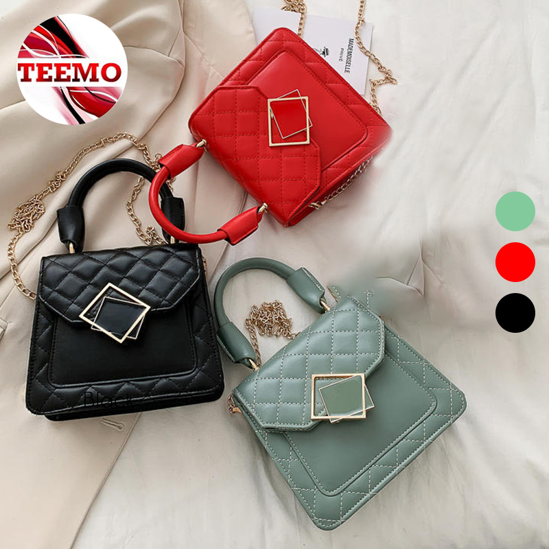 TEEMO Fashion Woman Sling Bag Lock Chain Style Shoulder Bag Diagonal