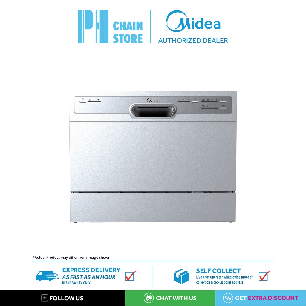 (DELIVERY FOR KL & SGR ONLY) MIDEA WQP6-3607 6 PLACE SETTINGS TABLE TOP DISHWASHER (6 PROGRAMS)