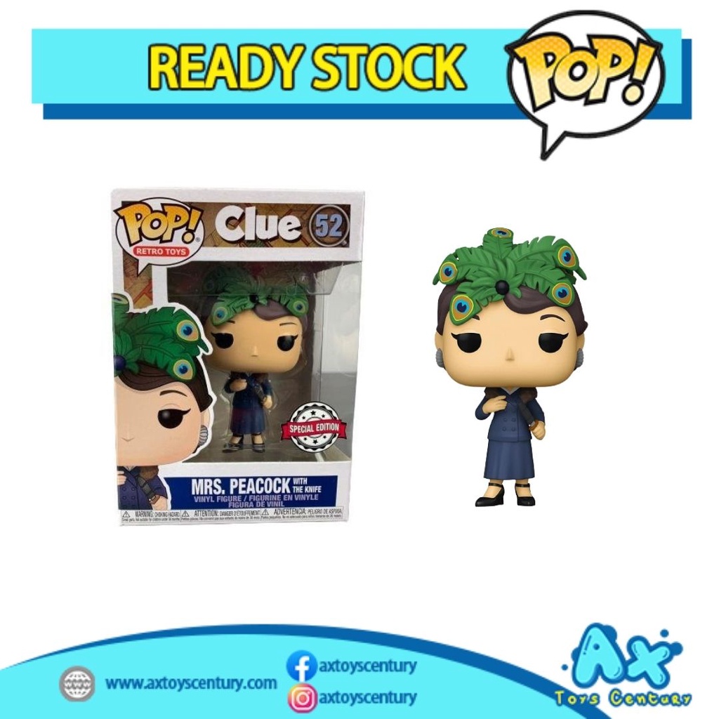 Funko Pop! Retro Toys: Clue - Mrs Peacock with The Knife #52 Special Edition 100% Genuine