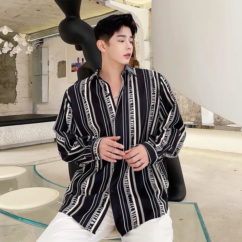 Fashionable striped shirt-QB STORE