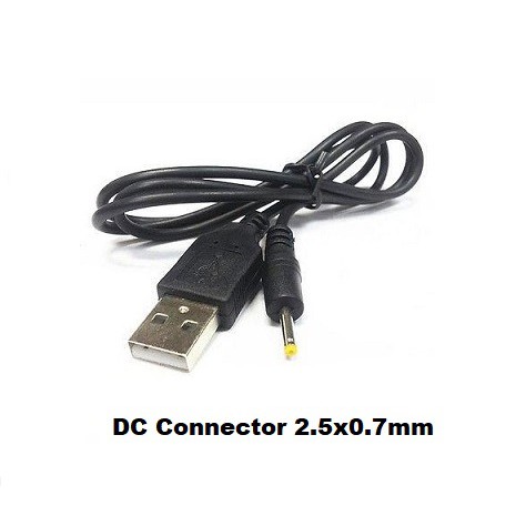 USB2.0 A Male to DC Connector 2.5x0.7mm