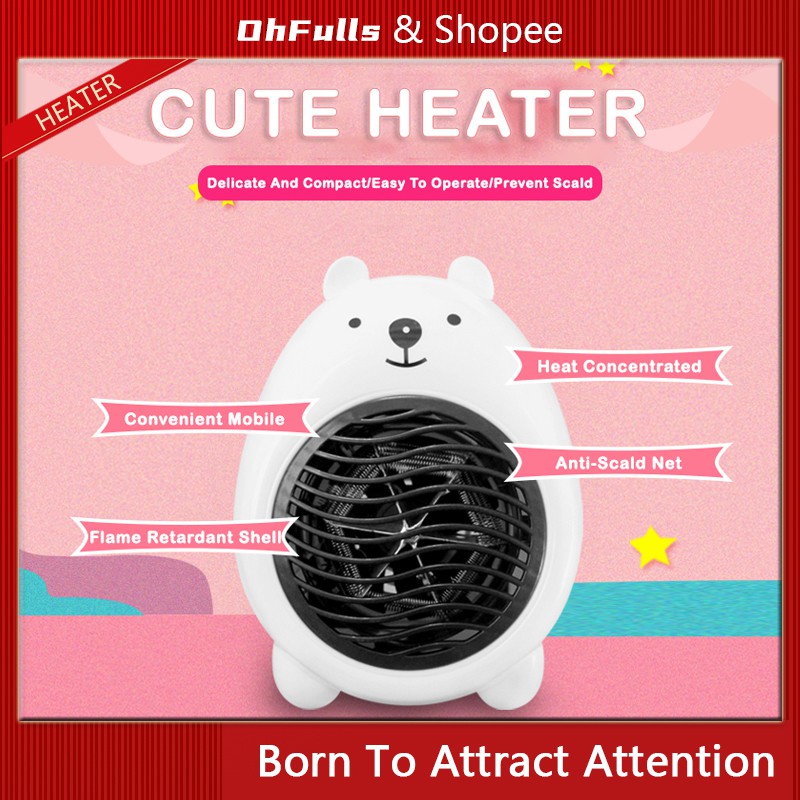 Mini Cartoon Bear Heater Mini stylish home heater Mini Hot fan Office heater